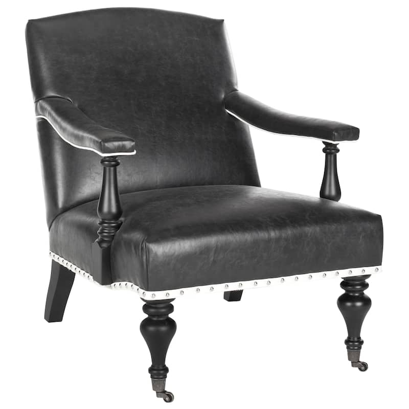 SAFAVIEH Kassie Steel Blue Arm Chair - 27.6" x 36.8" x 35" - 28"W x 37"D x 35"H