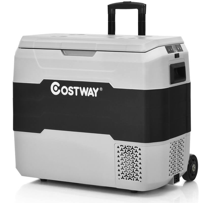 Costway 53 QT Portable Car Refrigerator Dual-Zone Car Cooler for RVs - See details