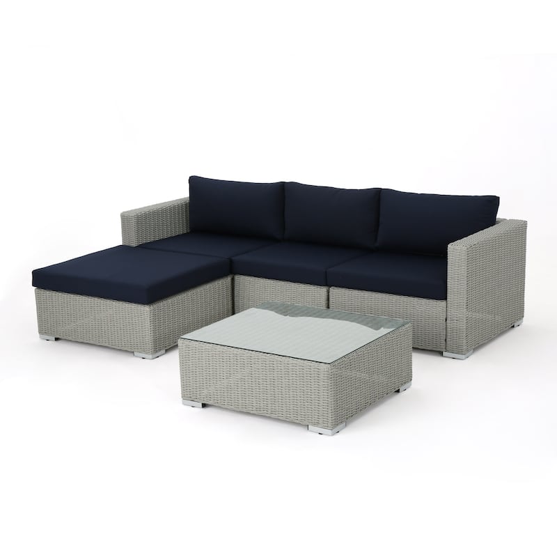 Santa Rosa Outdoor 5-piece Wicker Seating Sectional Set with Cushions by Christopher Knight Home