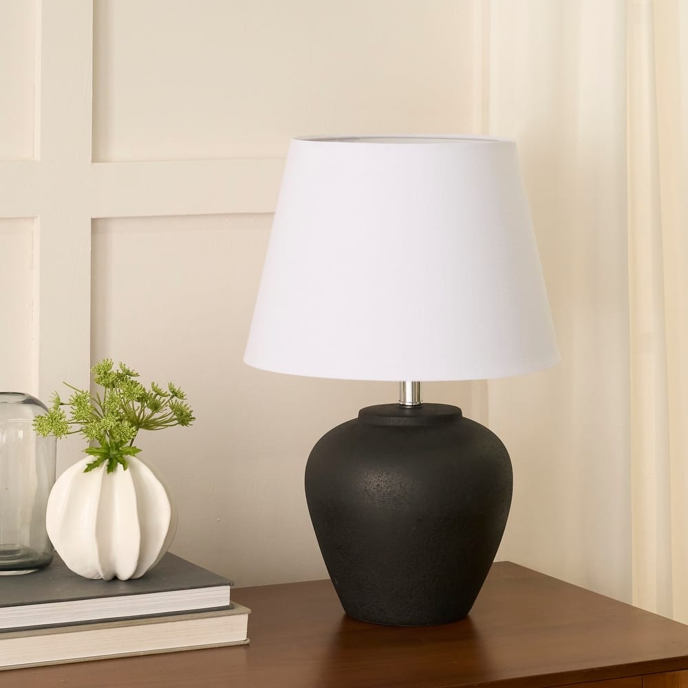 Nourison 20" Rustic Ceramic Pot Table Lamp