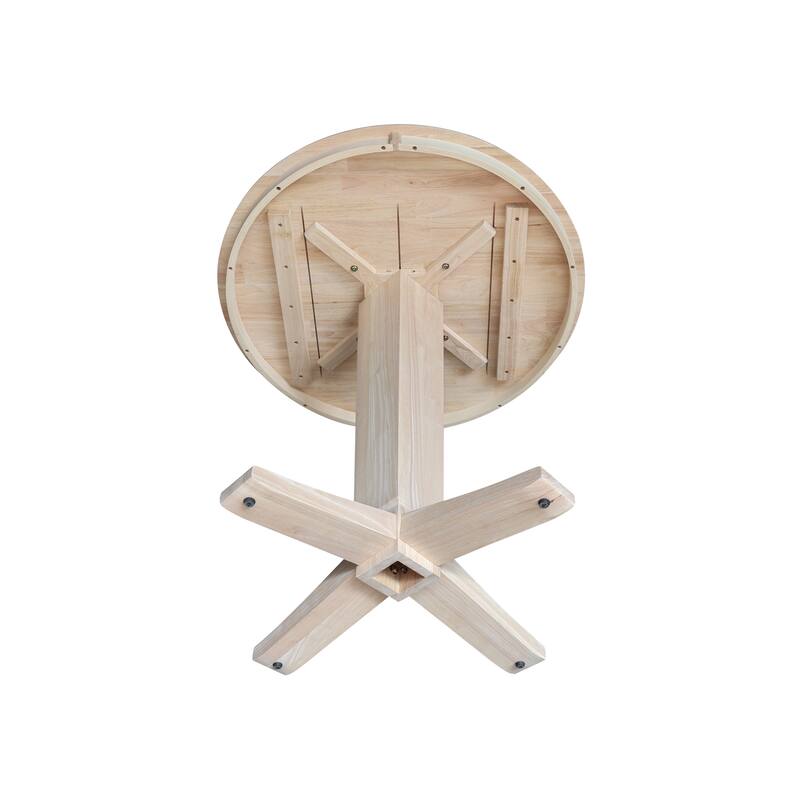 36 in Solid Wood Round Top Counter Height Dining Table with 4 Stools