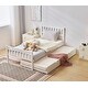 preview thumbnail 1 of 20, Single bunk bed with drag bed twin wooden bed pine particle board drag bed White