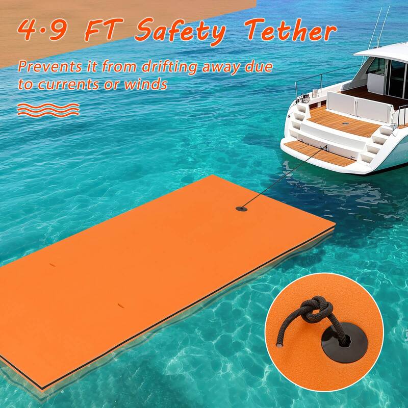 Costway 3-Layer Tear-proof Water Mat Floating Pad Island Water Sports