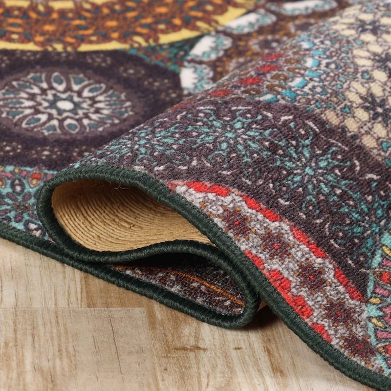 Superior Evaline Medallion Non-Slip Indoor Outdoor Area Rug