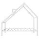 preview thumbnail 7 of 8, White Twin Size Metal House Platform Bed with Roof and Charming Chimney