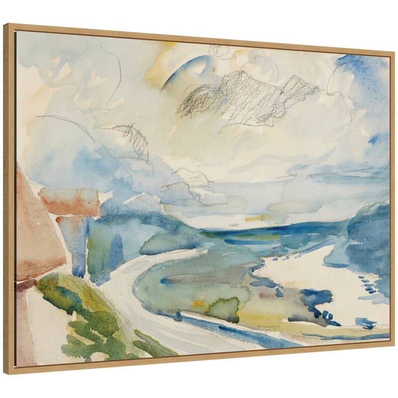 Kate and Laurel Morgen Bel Maloja no date Giovanni Giacometti by Nostalgia Prints Framed Canvas Wall Art Print - 38 x 28