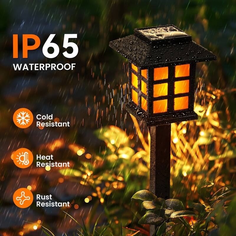 8 Pack Flickering Flame LED Solar Outdoor Lights
