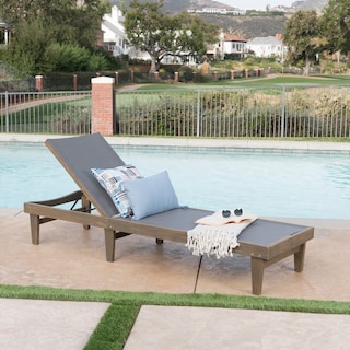 Summerland Outdoor Acacia/Mesh Chaise Lounge by Christopher Knight Home