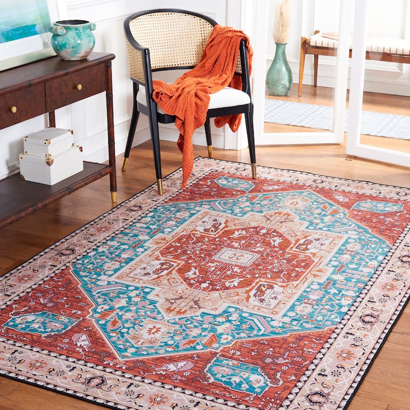 SAFAVIEH Tucson Machine Washable Slip Resistant Einhildur Oriental Medallion