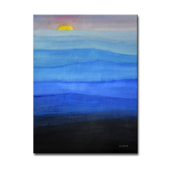 slide 2 of 6, 'Misty Blues' Wrapped Canvas Wall Art by Norman Wyatt Jr.