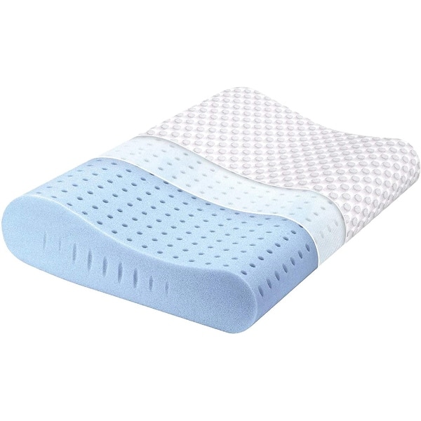 Ergonomic Memory Foam Pillow for Neck Pain-Double Firmness-Free