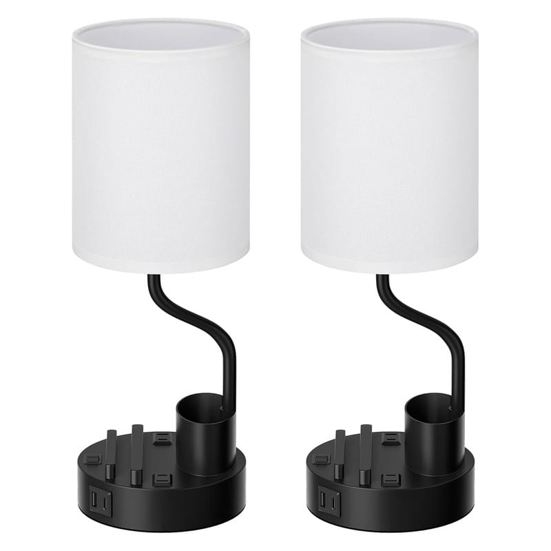 Bedside Table Lamps for Bedroom Set of 2 - Nightstand Light