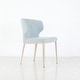 preview thumbnail 27 of 30, Cabo Mid-century Modern Chenille Wingback Chair - Contract Grade Natural Imprint Base - Sky