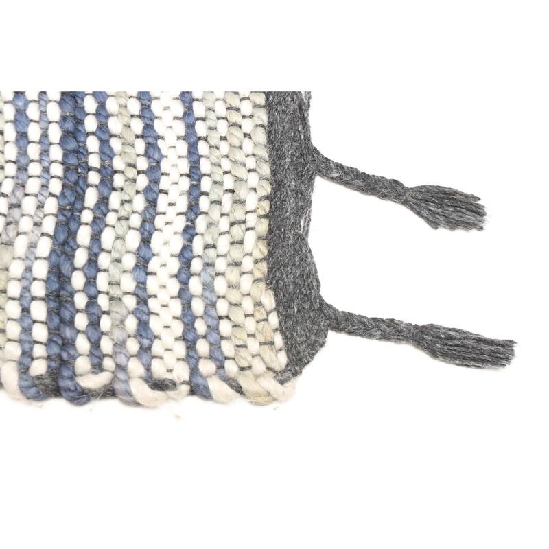 ECARPETGALLERY Braid weave Sienna Charcoal Wool Rug - 5'10 x 7'6