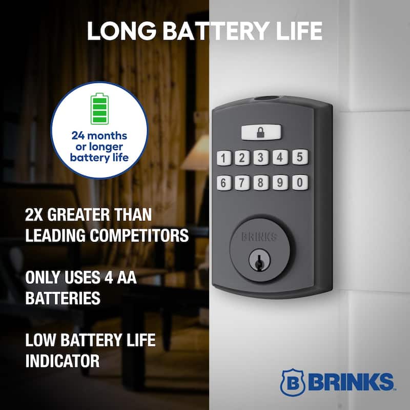 Brinks 4392 Brinks Electronic Fingerprint and Keypad Deadbolt Lock