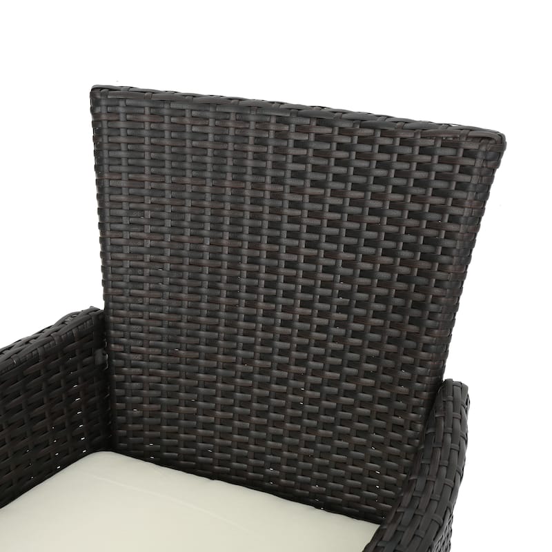 Albury Outdoor 5 Piece Acacia Wood and Wicker Dining Set by Christopher Knight Home - N/A