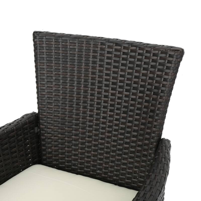Linden Outdoor 6 Piece Rustic Iron and Acacia Wood Dining Set by Christopher Knight Home