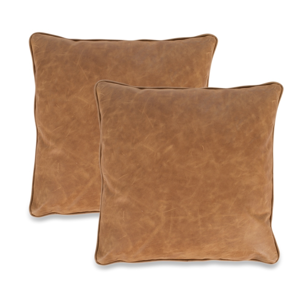 round leather throw pillows