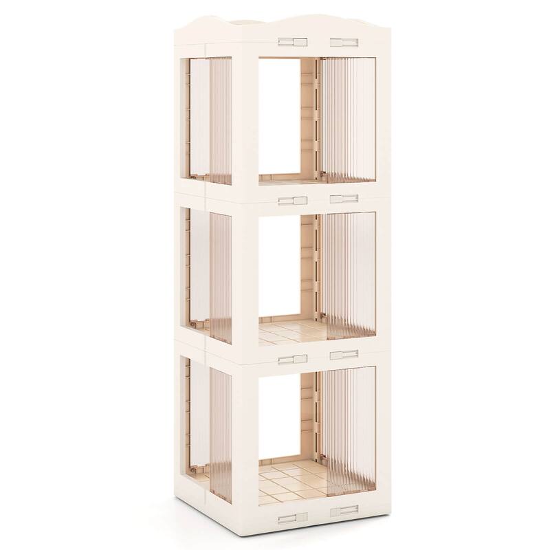 Costway 360° Spinning Bookcase with Swivel Base, 3-Tier Revolving - See Details