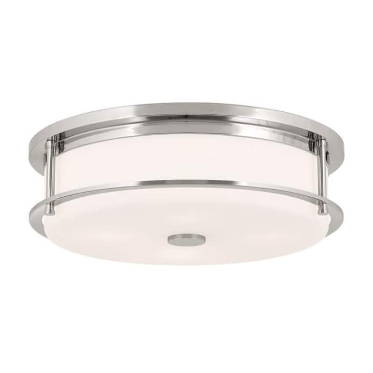 Kichler 52597 Brit 4 Light 18" Wide Flush Mount Drum Ceiling Fixture - Polished Nickel
