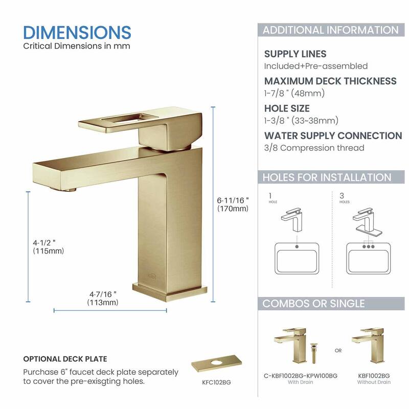 Single-handle Bathroom Vanity Sink Faucet w/ Water Hose