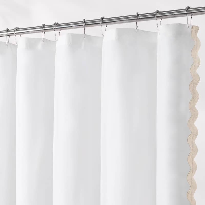 Scalloped Fabric Shower Curtain