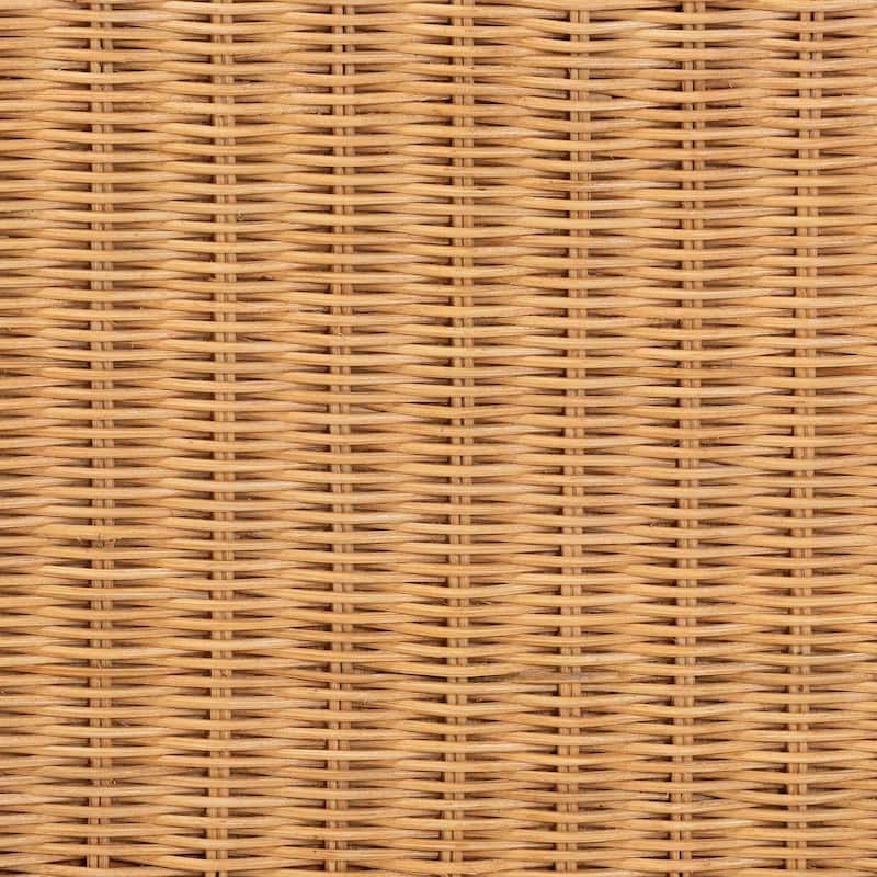 Maritza Scalloped Natural Rattan Bed Frame - Handwoven Wicker Headboard and Footboard with Decorative Edge Detail, Boho Coastal