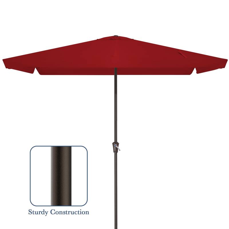 8*10ft Rectangular Patio Market Umbrella with Sagging Edge，UV Risistance,Crank & Tilt