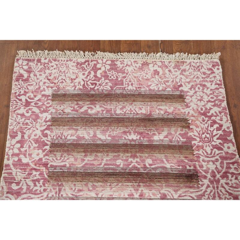 Abstract Modern Oriental Accent Rug Handmade Wool Carpet - 2'9"x 4'8"