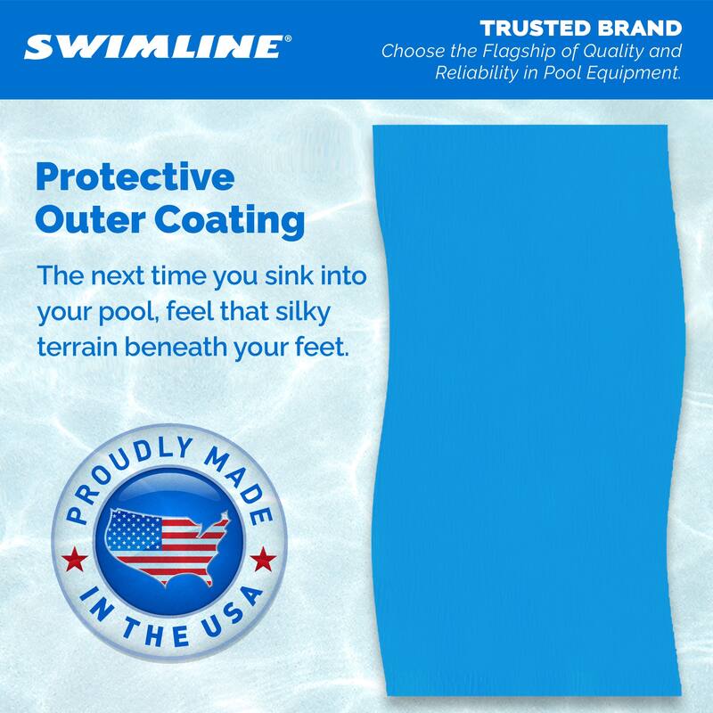 Swimline LI184820 18' Solid Blue Round Above Ground Swimming Pool Overlap Liner - 37.5