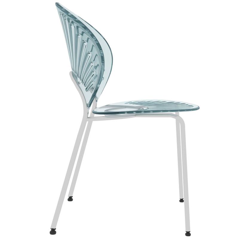 Opulent Plastic Dining Side Chair With Chrome Base Set of 4