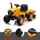 preview thumbnail 7 of 18, 12V Ride-On Tractor for Kids Ages 3-6, Electric Excavator with Detachable Trailer, Remote Control, Bright Headlight, and Music