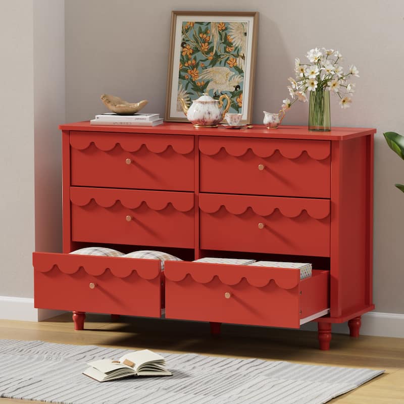 Whimsical Cloud Dresser with 6 Drawers Cute Kids Bedroom Storage