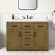 preview thumbnail 86 of 127, Bailey Bathroom Vanity with Power Bar 48" - Almond Latte with Matte Black Hardware