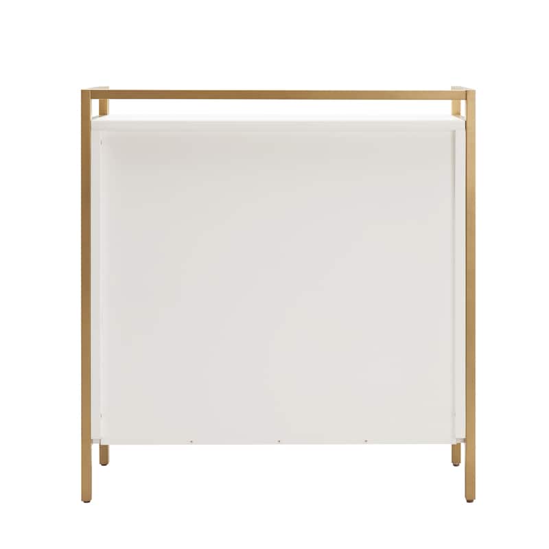 Leick Home Claudette White Mixed Metal and Wood Foyer Cabinet