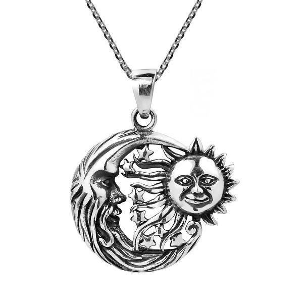 Sterling Silver Womens 1mm Box Chain YOU ARE MY MOON MY SUN MY ONLY ONE Heart Pendant Necklace 