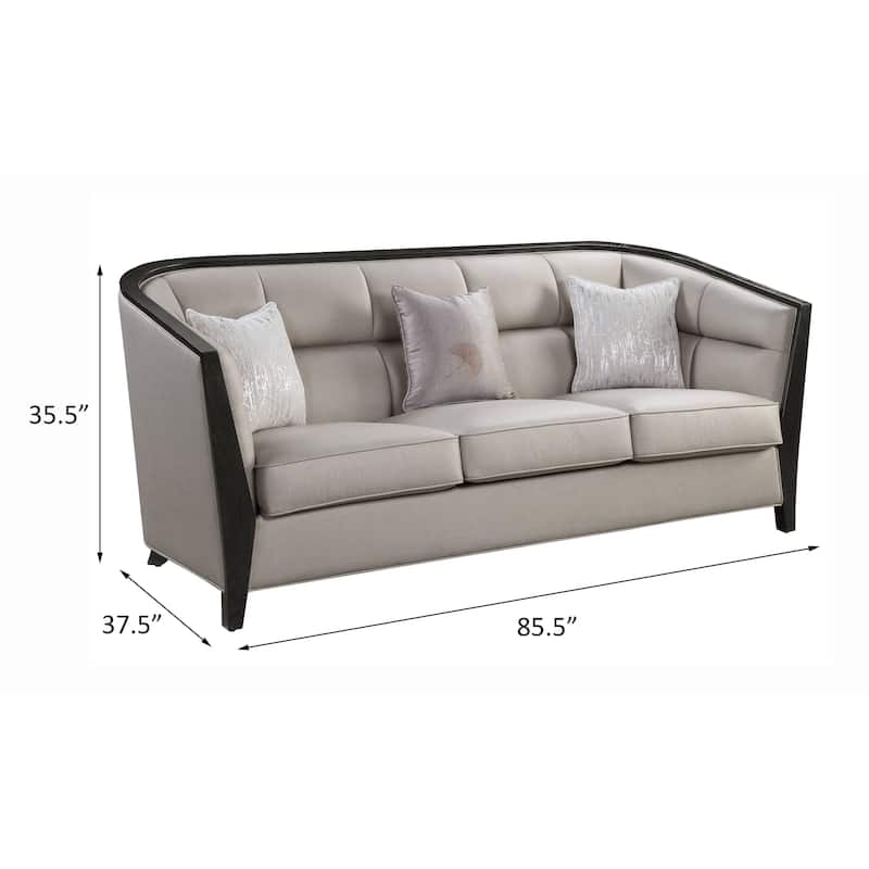 Revelle Beige and Black Loveseat with 2-Pillow