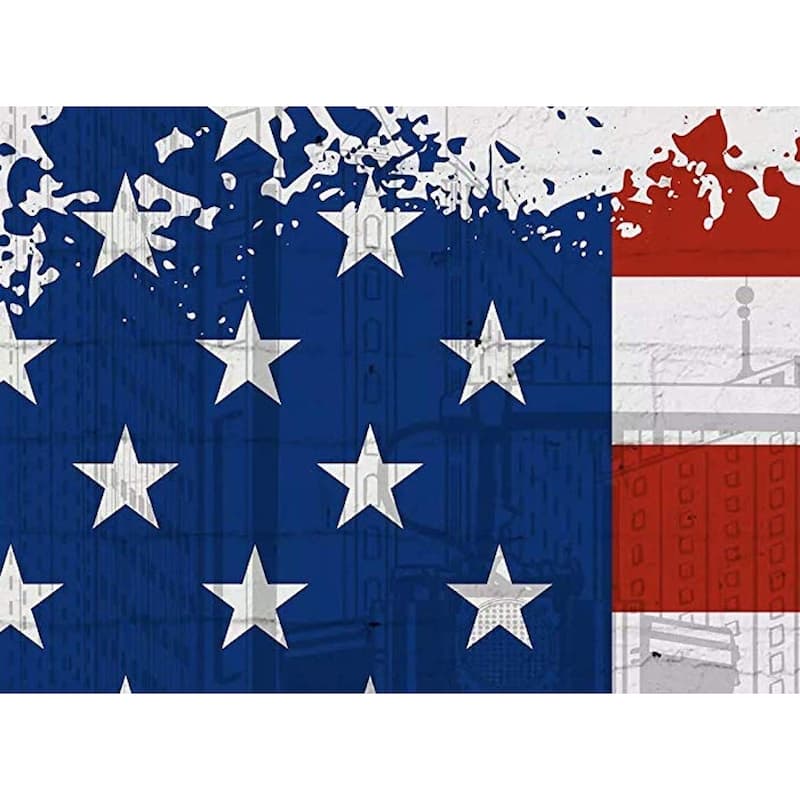 GK Wall Design USA Flag City Statue of Liberty Peel&Stick Wallpaper