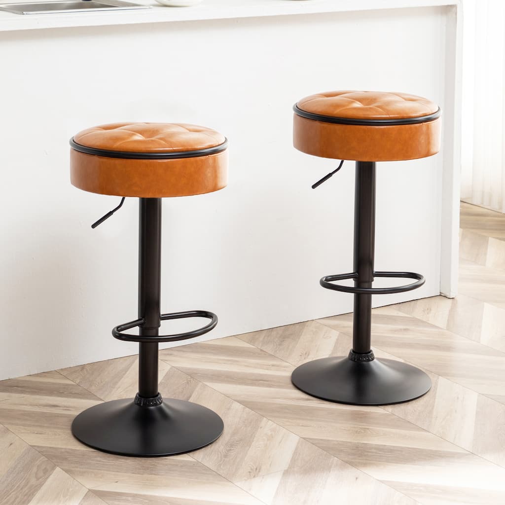 Round Storage Bar Stool Set Of 2