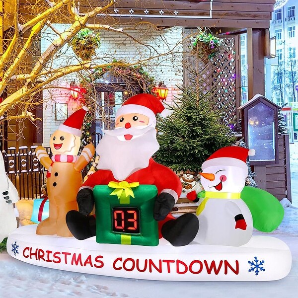 8 FT Outdoor Decorations with LED Christmas Countdown Clock