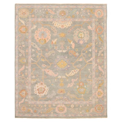 ECARPETGALLERY Hand-knotted Modern Oushak Teal Wool Rug - 7'11 x 10'0