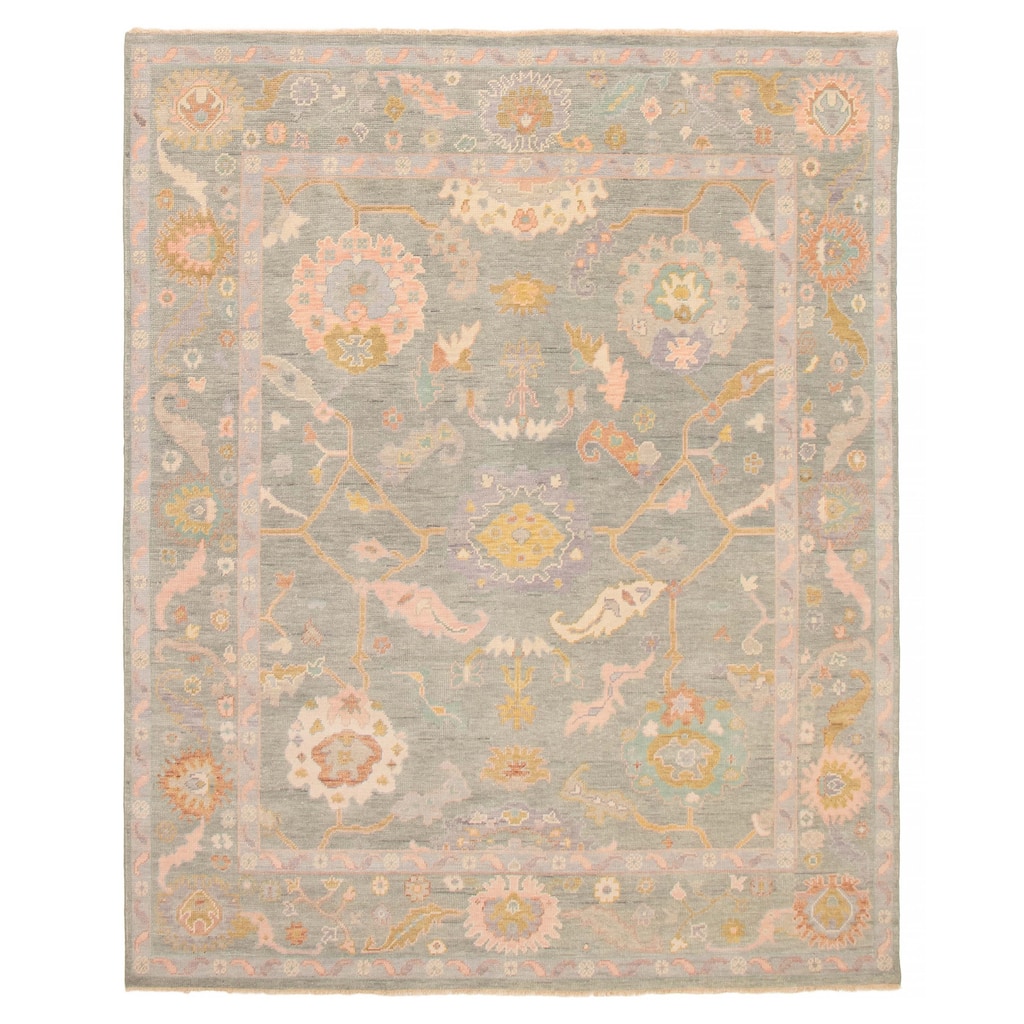 ECARPETGALLERY Hand-knotted Modern Oushak Teal Wool Rug - 7'11 x 10'0