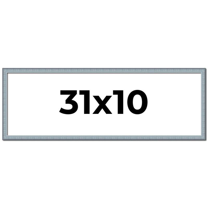31x10 Frame Rustic Sky Blue Solid Wood Picture Frame | 0.75 Inch