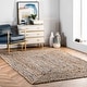 preview thumbnail 1 of 14, Nuloom Eliz Braided Denim and Jute Area Rug 2' x 3' - Blue