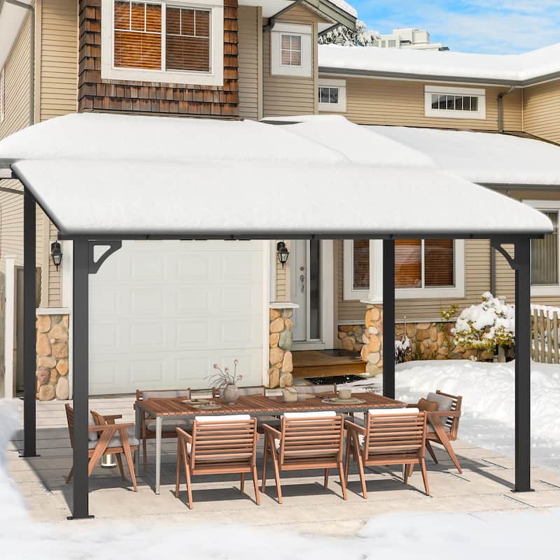 AECOJOY Wall Mounted Gazebos Pergola Outdoor Lean to Gazebo Awnings