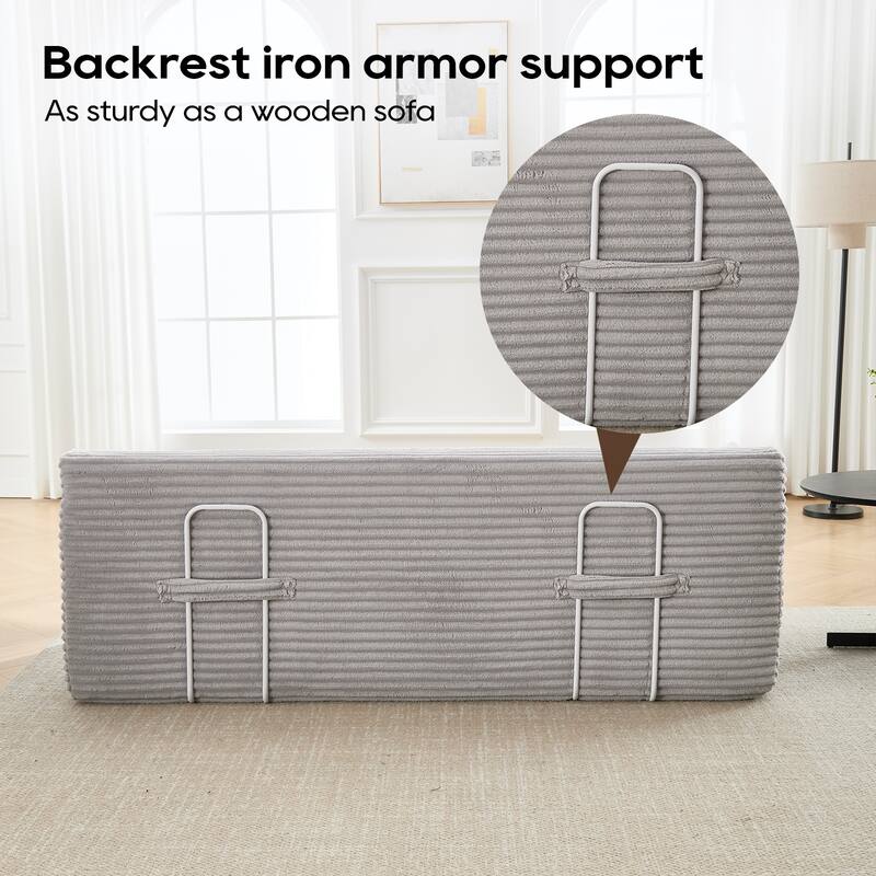 70.87'' W Corduroy Fabric Loveseat Sleeper Sofa with Memory Foam & Steel Frame
