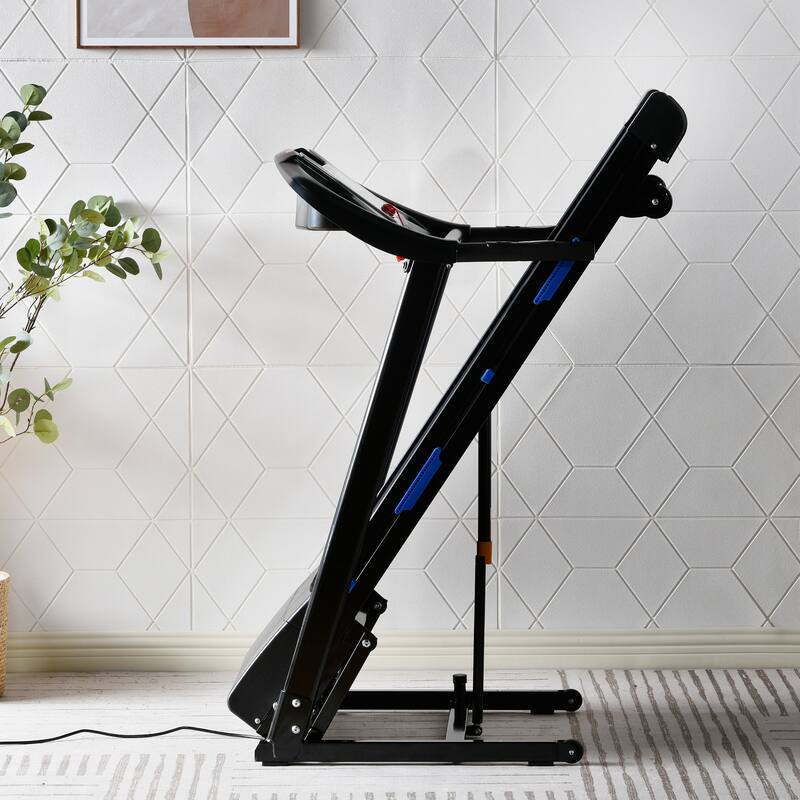 Home Foldable Treadmills, Automatic Incline Electric Treadmill, 3.5HP Fitness Treadmills with Bluetooth Speaker and Pulse Sensor