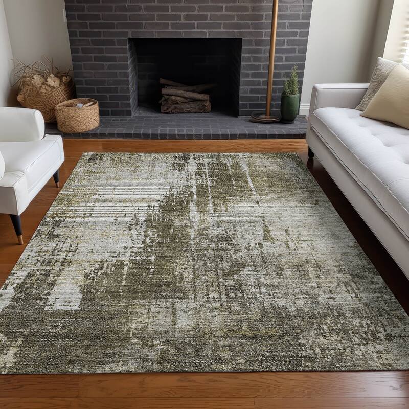 Premium Washable Super Soft Abstract Ombre Mayfield Rug - Brown - 3' x 5' - Rectangle