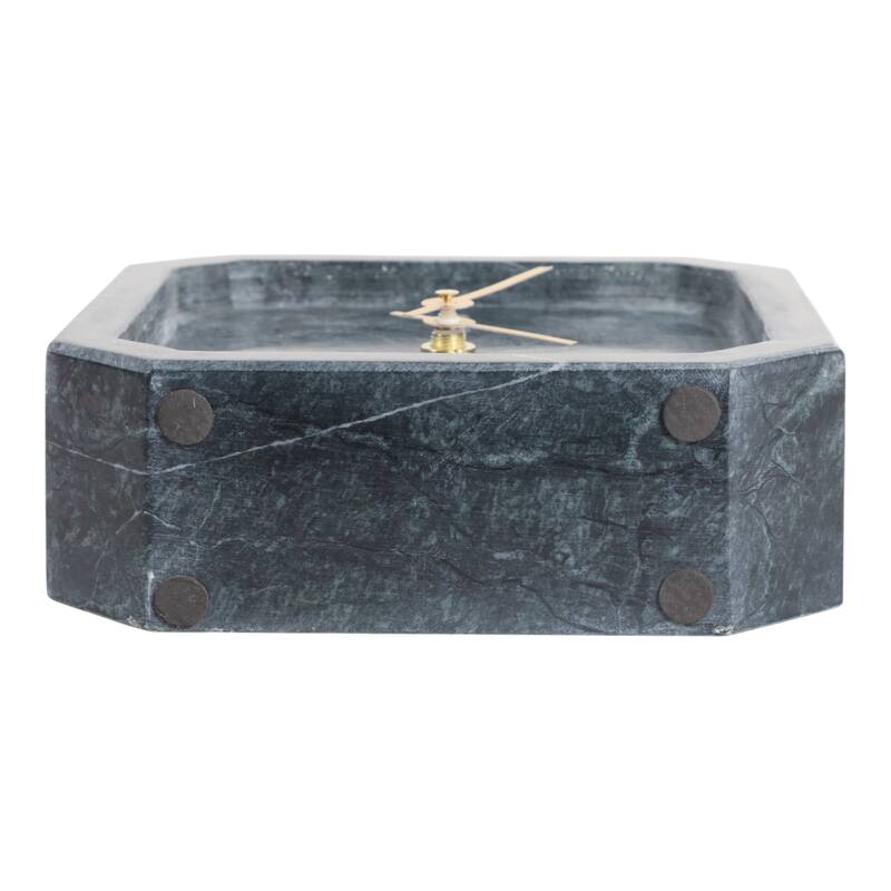 Modern Glam Marble & Stone Clock for Home Decor