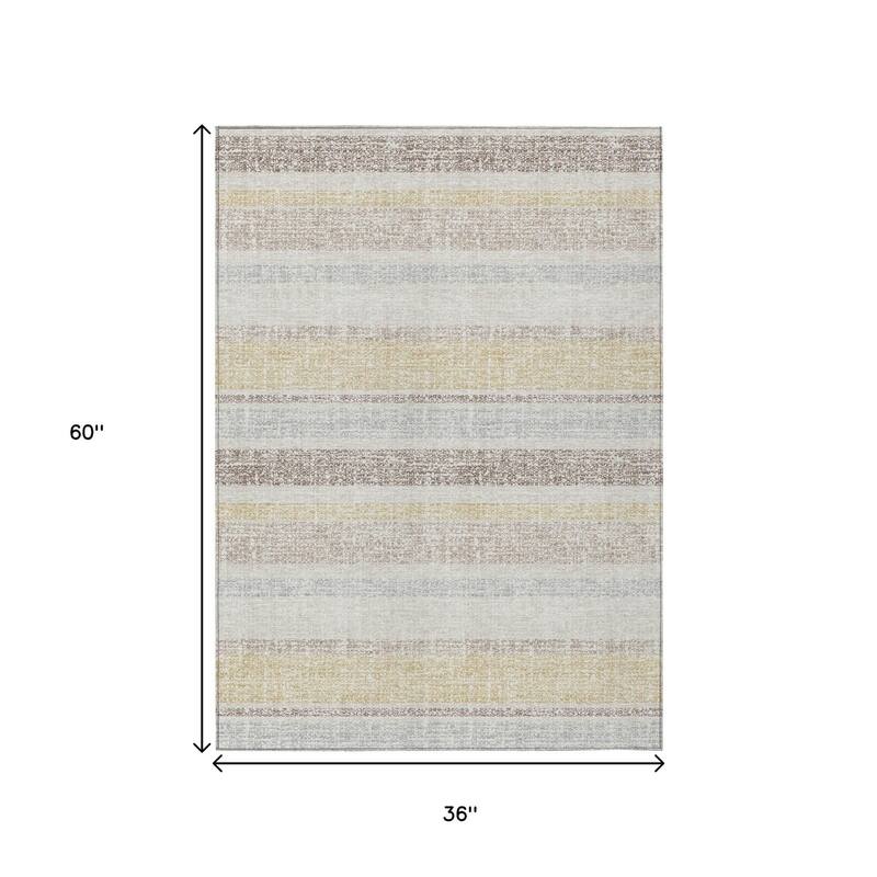 HomeRoots Striped Transitional Rectangle Outdoor Rug